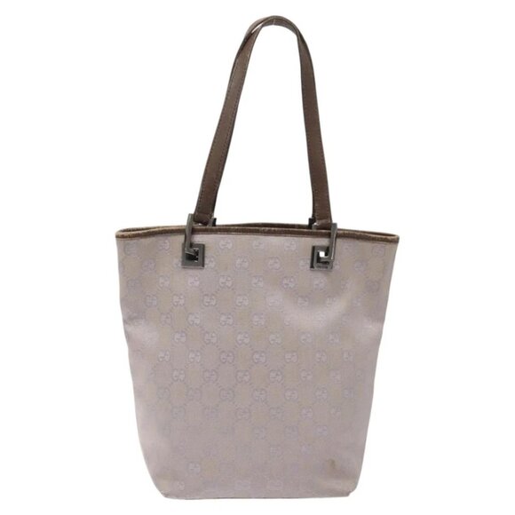 GUCCI GG Canvas Tote Bag Silver Purple 31244 Auth BA1736 - Picture 1 of 15
